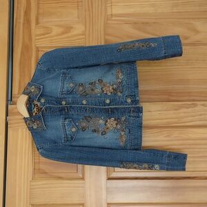 Beaded & embroidered jean jacket